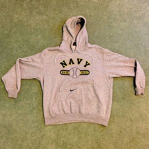 Navy Baseball Gray Hoodie XL